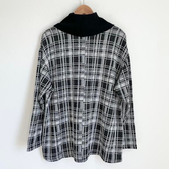 Lane Bryant Cowl Neck Plaid Long Sleeve Top NWT - Picture 4 of 5